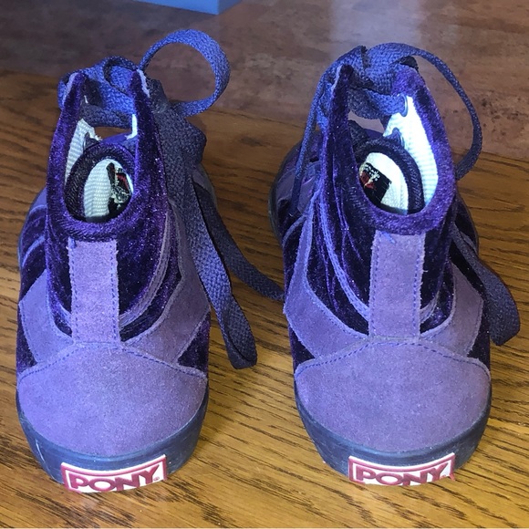 Pony Purple Velvet Sneakers. Size 7.5 - Picture 10 of 12